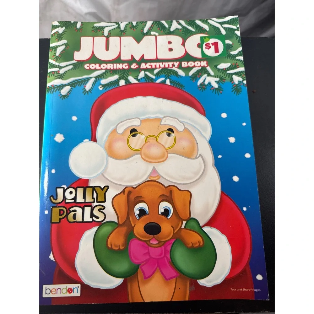Lot of 4 Bendon Christmas Jumbo Coloring Activity Books Rudolph Santa Jolly Pals